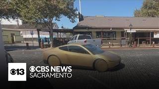 YouTube video thumbnail: Tesla Cybercab Spotted in Old Sacramento