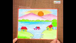 Very easy step by step tutorial | easy scenery drawing | how to draw