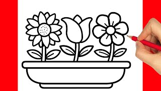 HOW TO DRAW A FLOWER EASY
