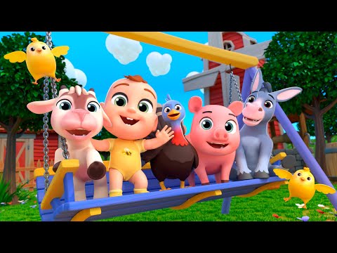 Teddy Plays on the Swing — Farm Fun! | Baby songs | Nursery Rhymes & Kids Songs