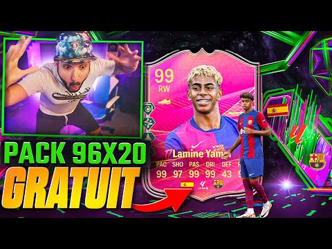PACK 96X20 JE PACK LES MEILLEURS JOUEURS ( enfin la date des futties 99+ ) ! FC 25
