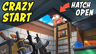 YouTube thumbnail for SebbyK's video titled 'CRAZY START Because They Left their LADDER HATCH Open In Rust!!'