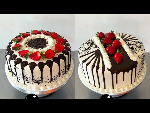 +4 tutoriales para decorar tortas con ganache de chocolate y frutilla