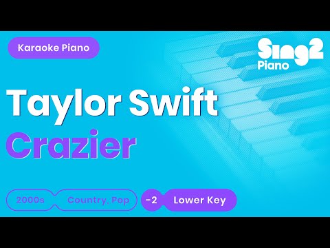 Taylor Swift – Crazier (Lower Key) Piano Karaoke