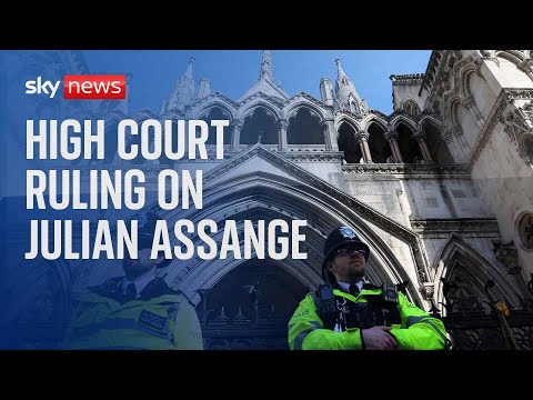 Watch live: Julian Assange supporters arrive at the London High Court for his appeal ruling