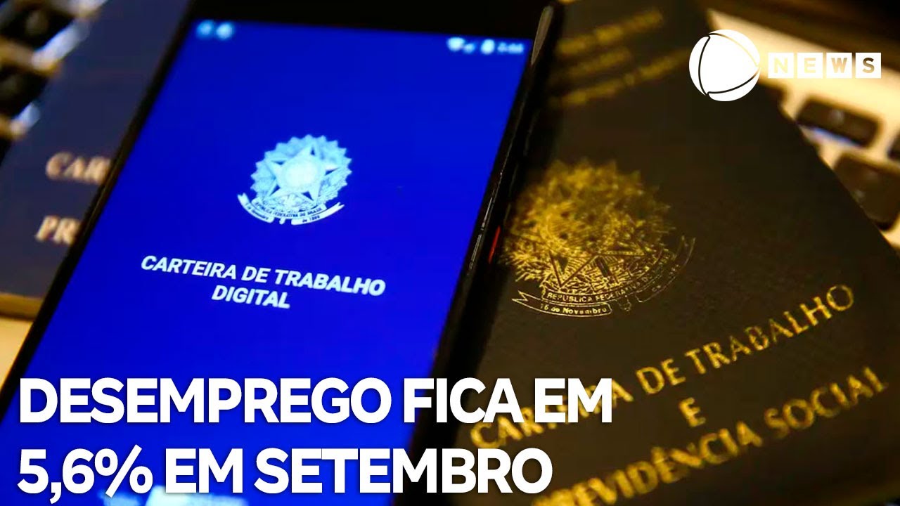 Desemprego fica em 56 em setembro e repete mínima histórica pela 3ª vez seguida  TV Online Desemprego fica em 56 em setembro e repete mínima histórica pela 3ª vez seguida