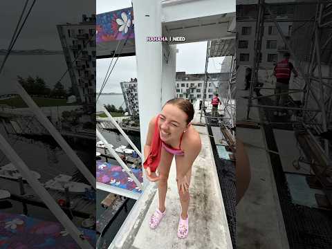 Diving off a Roof 🤯😳 #BraveGang