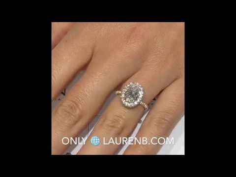 2 carat Oval Diamond Halo Engagement Ring