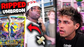 Prismatic Umbreon Card RIPPED IN HALF by Rich YouTuber