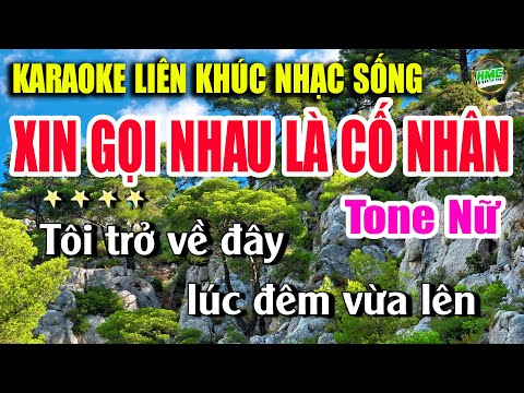 Karaoke Liên Khúc Nhạc Trữ Tình Tone Nữ Dễ Hát | Bolero Nhạc Xưa Bất Hủ | Xin Gọi Nhau Là Cố Nhân