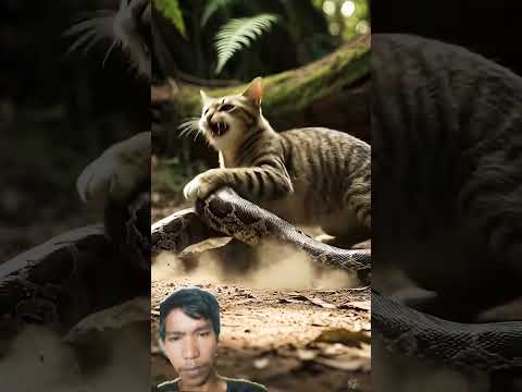 dimangsa ular #ularbesar #ularberbahaya #kucinglucu #catvideos #ularpiton #ytshorts