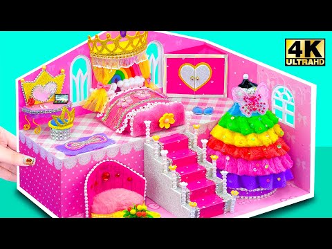 (Craft) Recycle Cardboard Into Gorgeous Princess House – Anyone Can Do It ❤️ DIY Miniature House