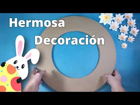 Mira Cómo Hacer una Hermosa Corona de Pascua con Flores de cartón para la Decoración de tu Casa DIY