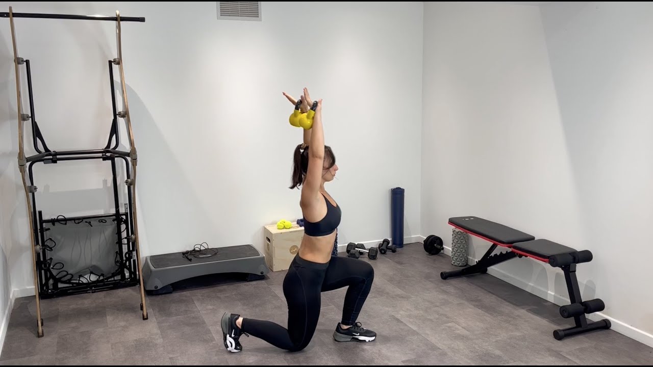 Kettlebell Overhead Gehende Ausfallschritte