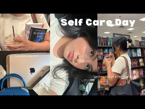 Self Care Day☁️ :Bookstore, coffee, breakfast w/ my boyfriend & getting out of my reading slump