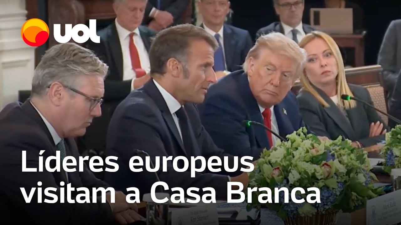 Líderes europeus se reúnem com Trump em mesa de discussões na Casa Branca