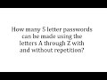 Permutations and Password Combinations