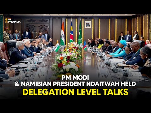 Prime Minister Modi & Namibian President Ndaitwah hold delegation level talks