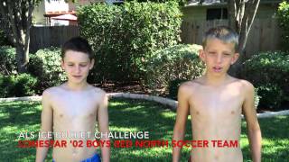 Connor and Calum challenge their soccer team to the ALS Ice Bucket Challenge