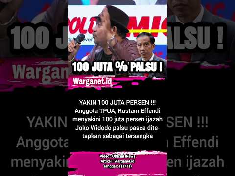 Keyakinan Rustam Effendi soal ijazah Joko Widodo yang palsu. 11/11 #ijazah #ijazahpalsu #tersangka