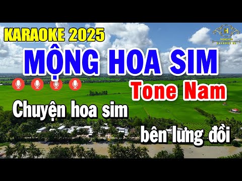 Mộng Hoa Sim Karaoke Tone Nam ( Fm ) Nhạc Sống Dễ Hát | Trọng Hiếu