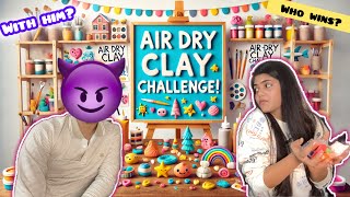 Air dry clay challenge with HIM😍 | ART CHALLENGE #artchallenge #artandcraftideas #challenge
