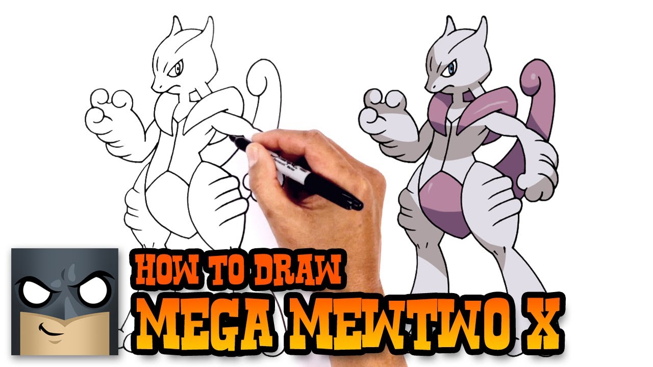 How to Draw Mega Mewtwo X - Pokemon