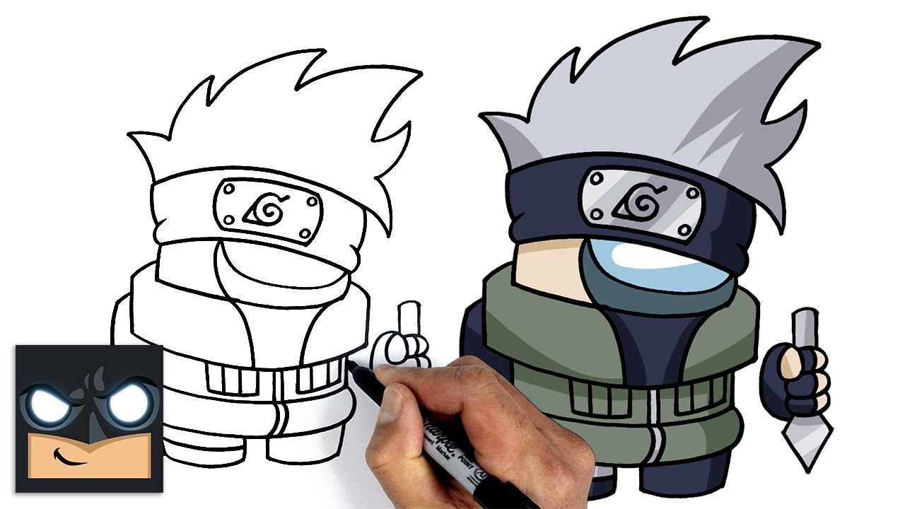 How To Draw AMONG US - KAKASHI CREWMATE