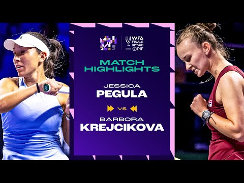 Jessica Pegula vs. Barbora Krejcikova | 2024 WTA Finals Riyadh Group Stage | Match Highlights