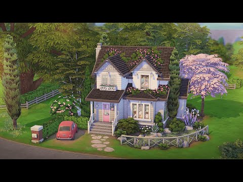 Pink and Compact Family Home for 3 🌸🌷 | The Sims 4 Speed Build