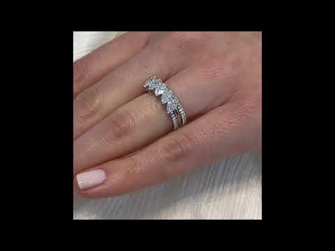 Floating Five Stone Pear Shape Diamond Band
