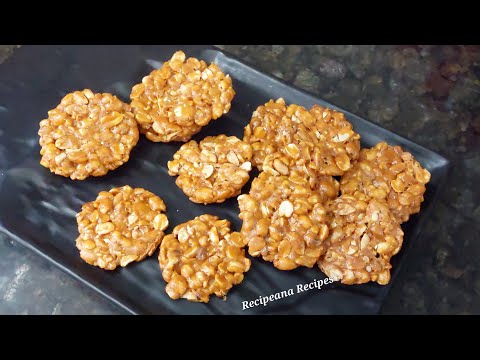 मकर संक्रांति पे बनाये गुड़ मूंगफली की स्वादिष्ट चिक्की / पट्टी - Gud Mungfali Chikki Recipe