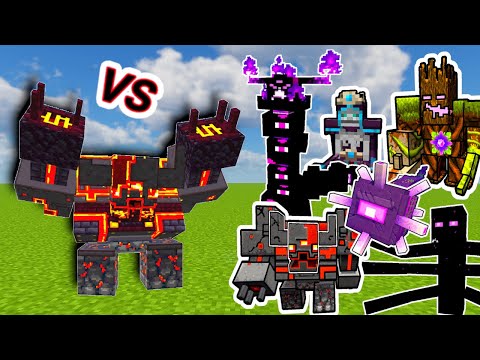 Netherite Monstrosity Vs. Dungeons Bosses Monsters in Minecraft