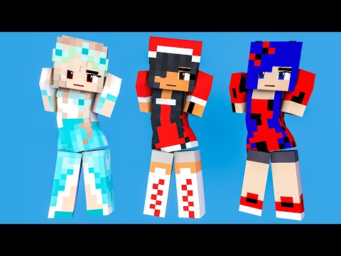 SUPER IDOL DANCE MEME CHRISTMAS APHMAU, PRINCESS SERENITY AND LADYBUG - MINECRAFT ANIMATION #shorts