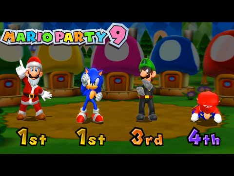 Mario Party 9 Garden Battle - Mario vs Sonic vs Luigi vs Mod Mario(Master Difficulty)#mariogame