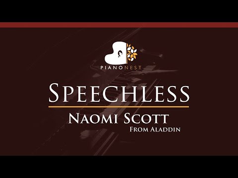 Naomi Scott – Speechless (Full) – From Aladdin – HIGHER Key (Piano Karaoke / Sing Along)