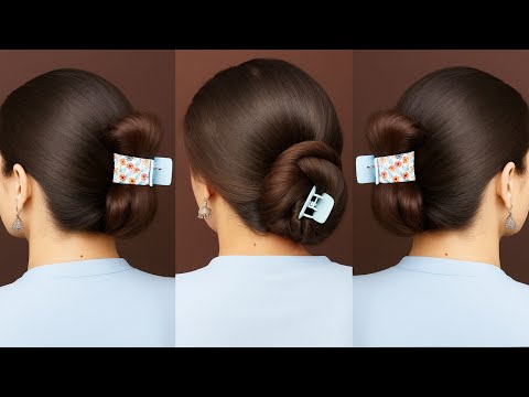 Easy Clutcher Bun Hairstyle for Girls 💫 Perfect Juda for Long Hair | Simple Everyday Hair Look