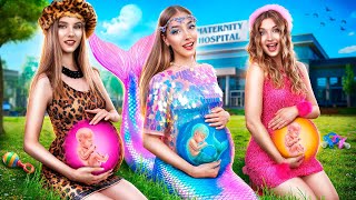 حورية البحر تصبح أماً! حورية البحر الحامل ضد فتاة حقيقية
