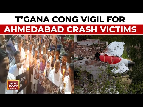 Telangana Congress Leaders Offer Condolences For Ahmedabad Plane Crash victims At Ambedkar Statue