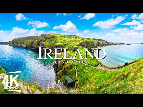 FLYING OVER IRELAND - Relaxing Music With Beautiful Natural Landscape - Videos 4K