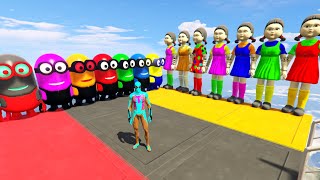 GTA 5 epic ragdoll| Blue Spiderman Epic Fight With Squid Doll| Euphoria Physics ragdoll 