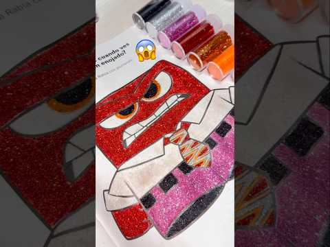 😱FURIA solo con BRILLANTINA ❤️Intensamente #insideout #art #colors #drawing #colores #new #disney