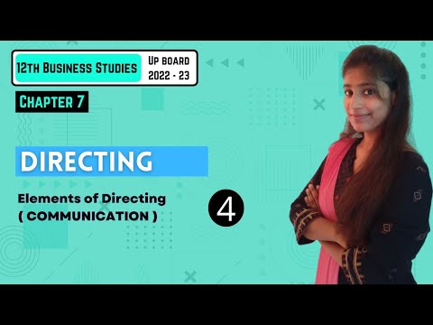 CHAPTER 7 | DIRECTING | PART – 4 | BUSINESS STUDIES  12TH UP Board 2022-23