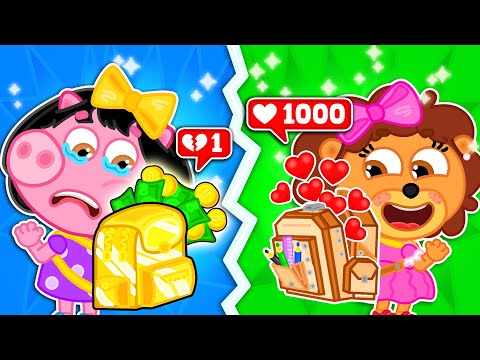 LeonCito | Estudiante Pobre Popular vs Rica Impopular | Dibujos animados | Video Para Niños