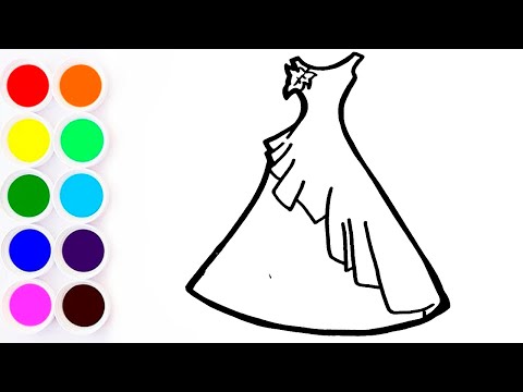 Como Dibujar un Vestido Rosa con Celeste Paso a Paso