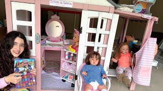 TRANSFORMAMOS UNA CASITA DE MADERA EN UN SALÓN DE BELLEZA LUJOSO PARA BEBE REBORN CON SALA DE ESPERA