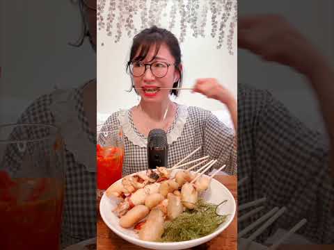 【ASMR】ビールとイカ焼きと海ぶどう