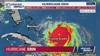 Tracking Hurricane Erin at Category 4 strength
