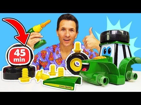 45 MIN 🚜 de jeux avec voitures et Johnny le tracteur pour enfants en français