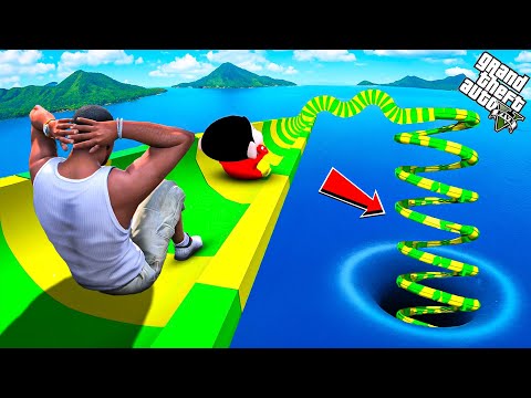 SHINCHAN AND FRANKLIN FOUND A MULTIPLE WATER SLIDES GTA 5